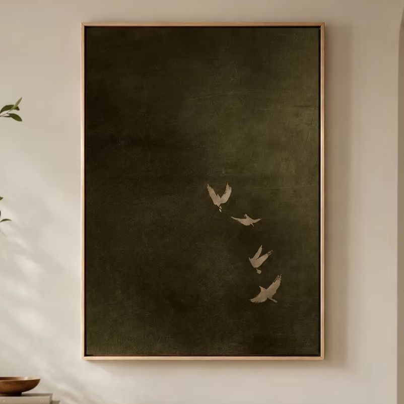 Home Decor Green - Arte em Tela Verde Oliva com