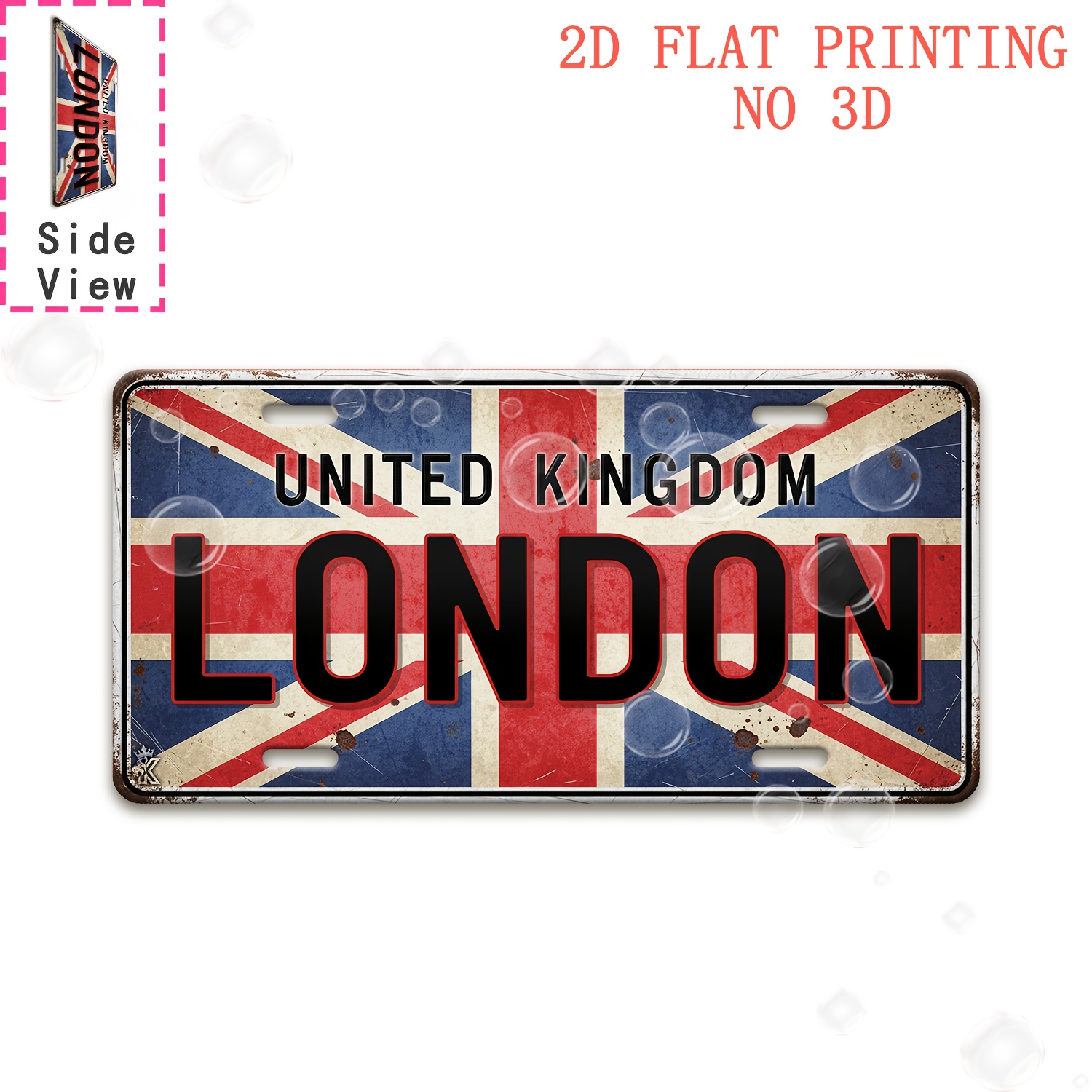 Home Decor London - Placa de Metal Vintage 'LONDON' 11.8