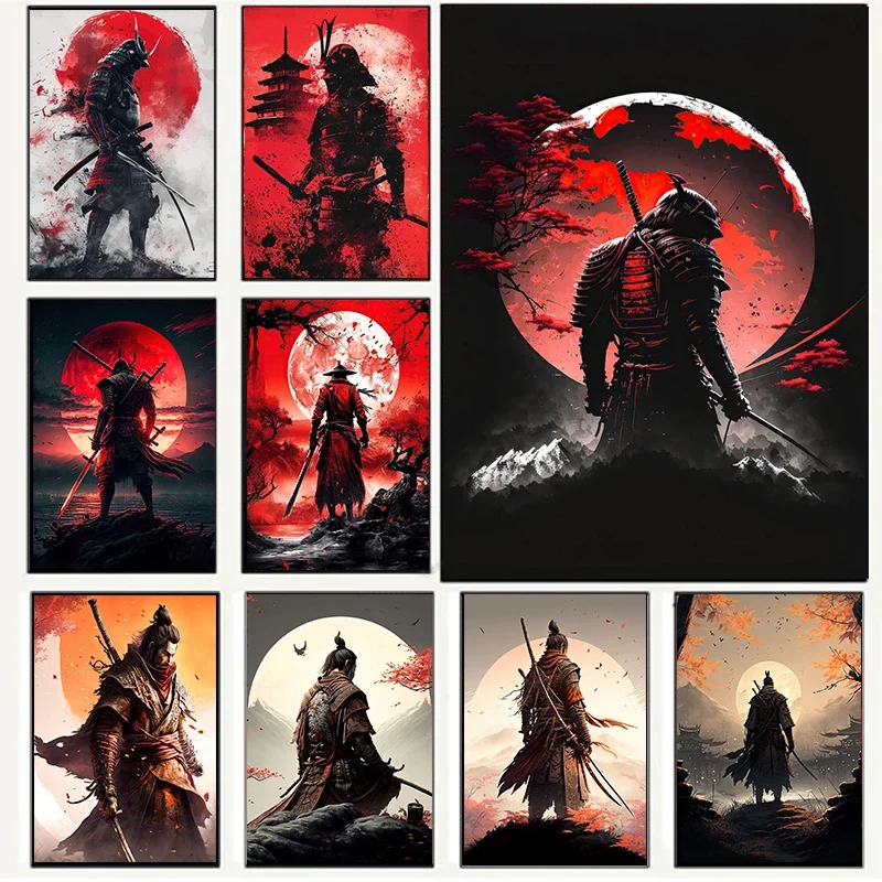 Home Decor Sofa - Quadros de arte estilo vintage samurai