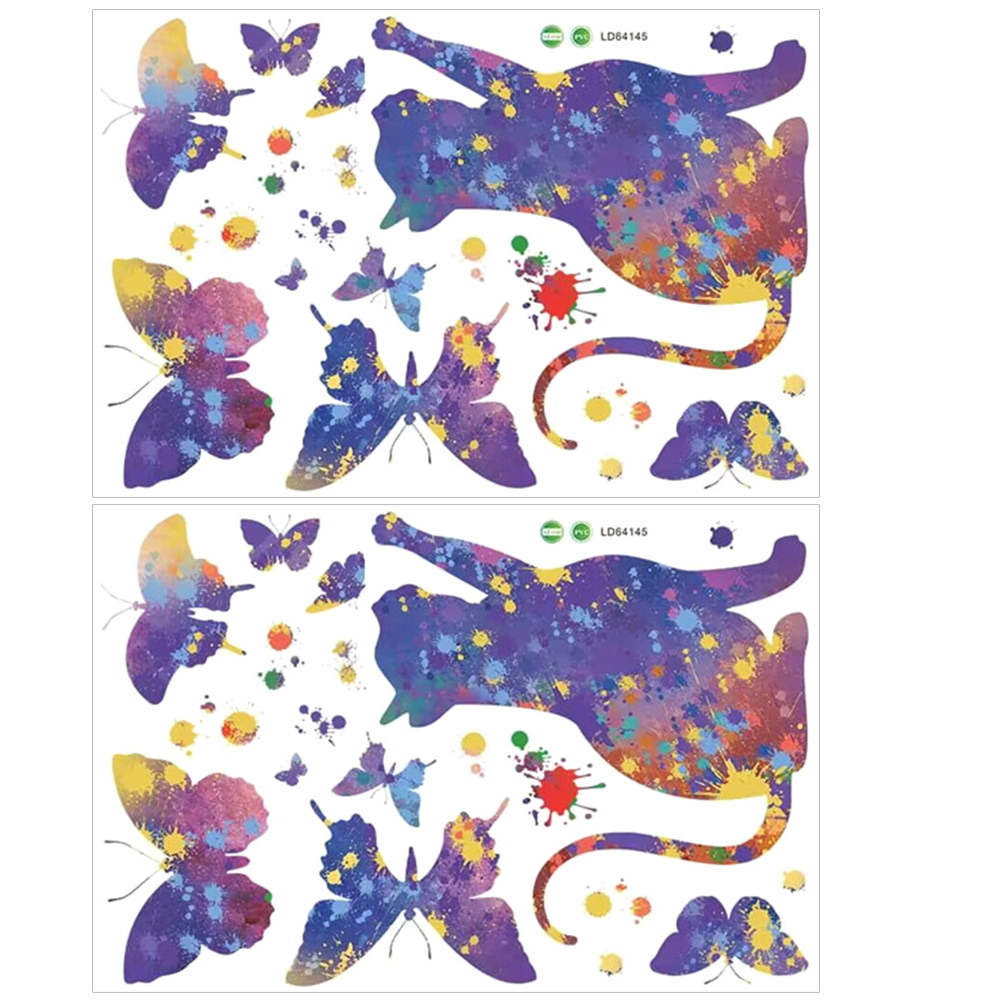 Home Decor Cat - 2 Folhas de Adesivos de Gato
