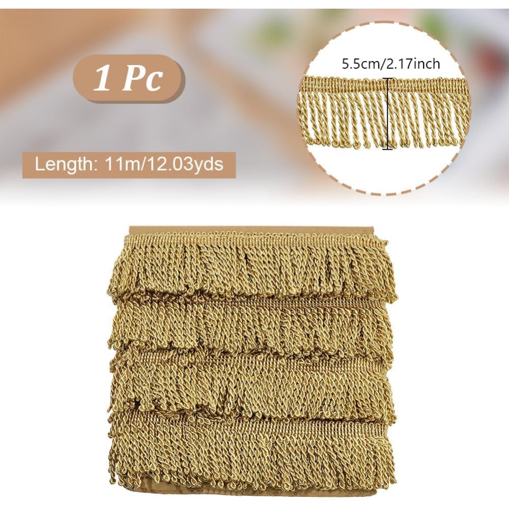 Home Decor Curtain - 12 jardas x 2.2 Polegada franja