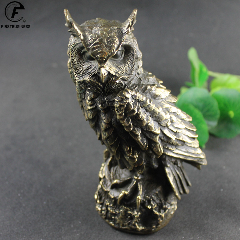 Home Decor On Sale - Bronze antigo coruja grande estatuetas retro