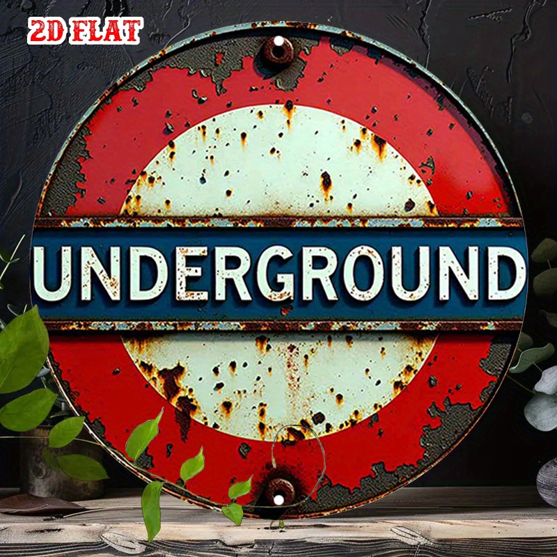 Home Decor London - Placa de Metal Redonda Vintage do