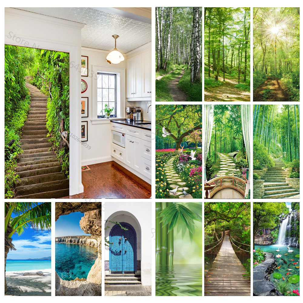 Home Decor On Sale - Passos floresta 3d porta adesivos auto
