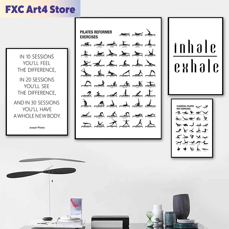 Home Decor Yoga - Pôster de Quadro de Exercícios de
