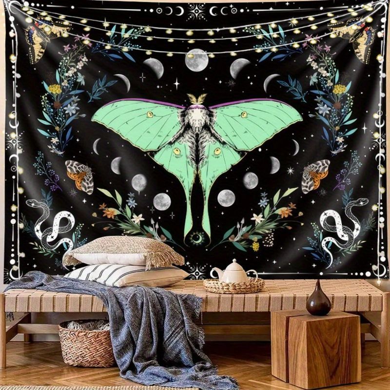 Home Decor Yoga - Tapeçaria VIKAMA com Borboletas e Fases