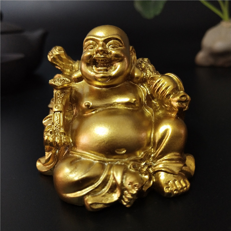 Home Decor On Sale - Golden sitting feng shui maitreya rindo