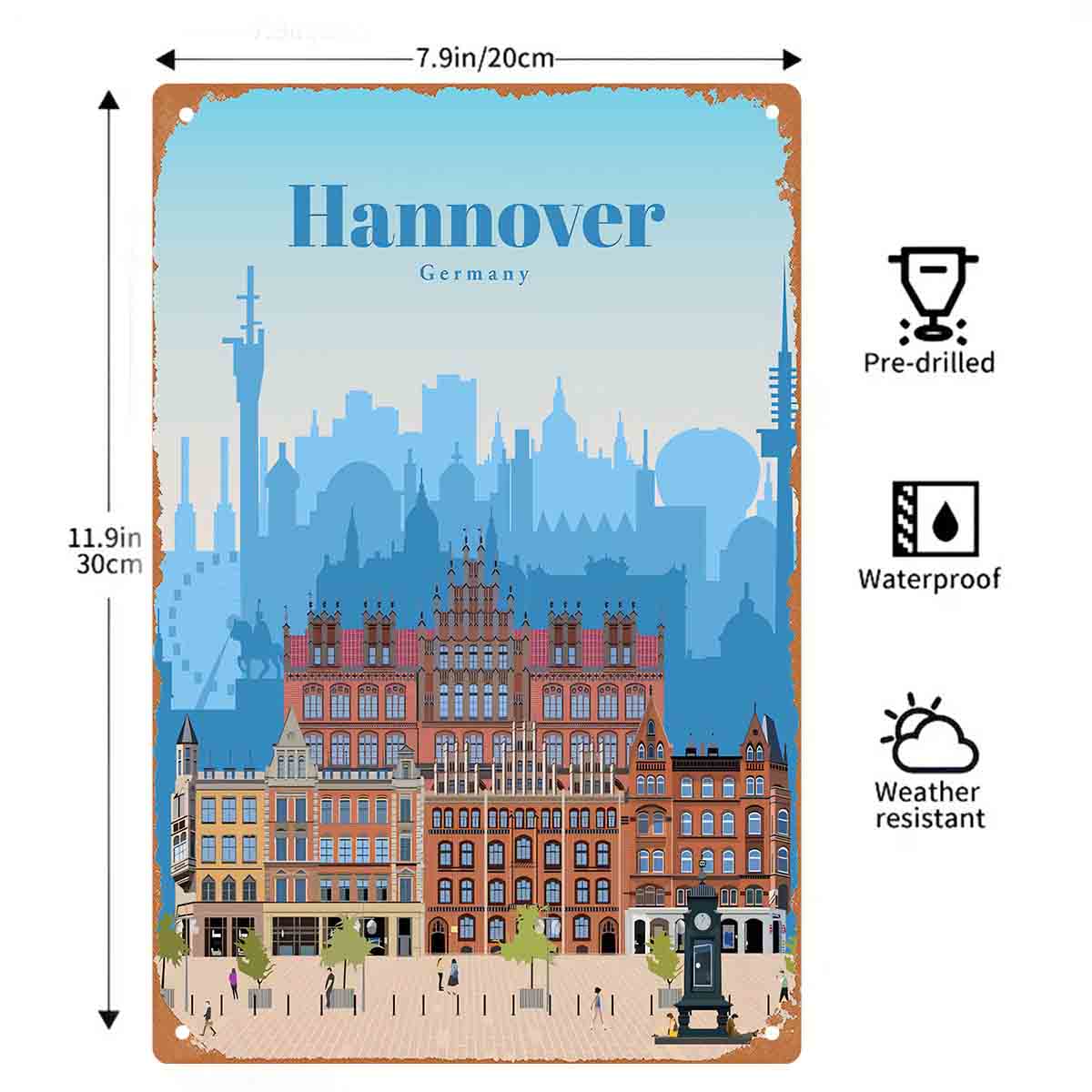 Placa de metal decorativa 2D p - Germany Home Decor avaliação e preço