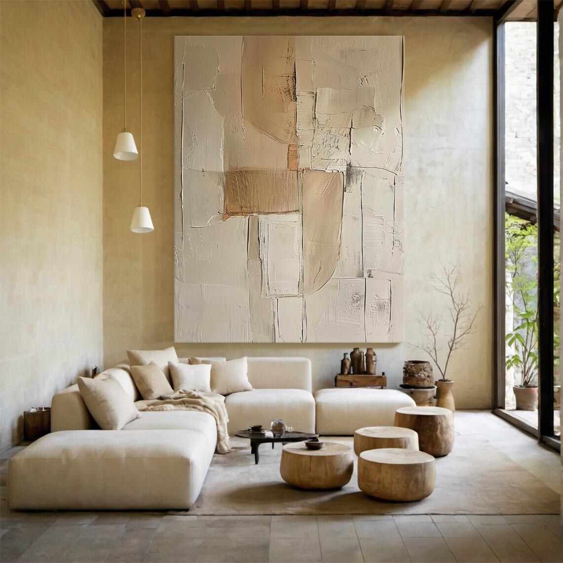 Pintura a Óleo Abstrata Grande - Home Decor Etsy avaliação e preço