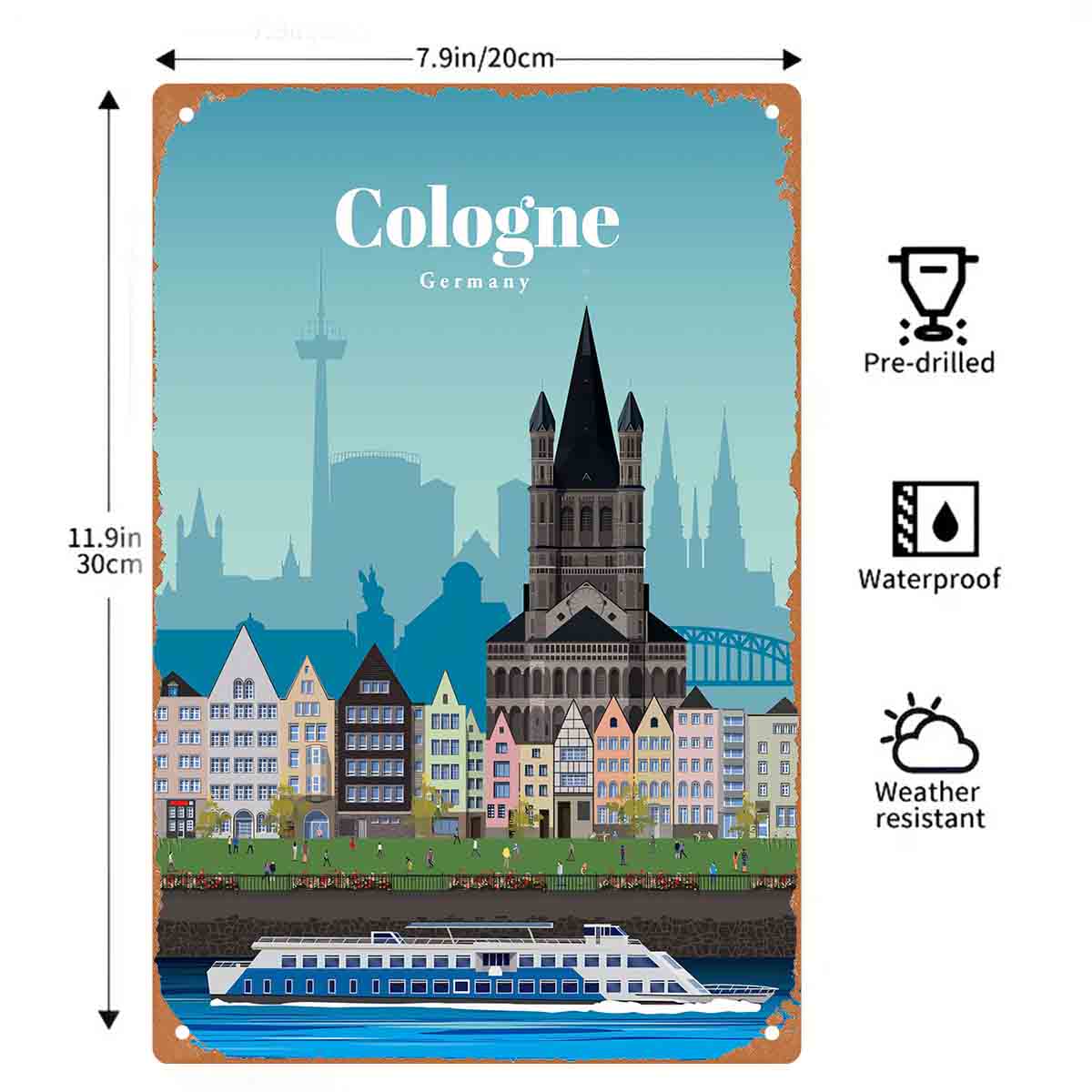 Placa de Metal Decorativa 2D P - Germany Home Decor avaliação e preço