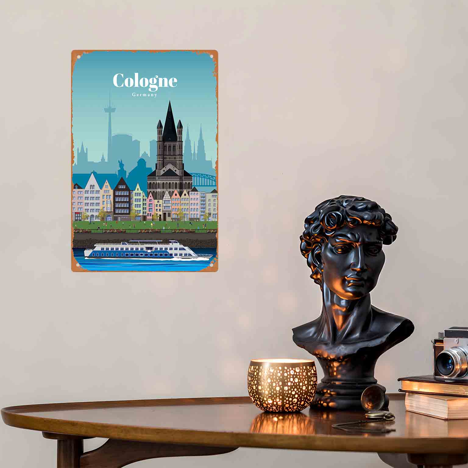 Placa de Metal Decorativa 2D P - Germany Home Decor avaliação e preço