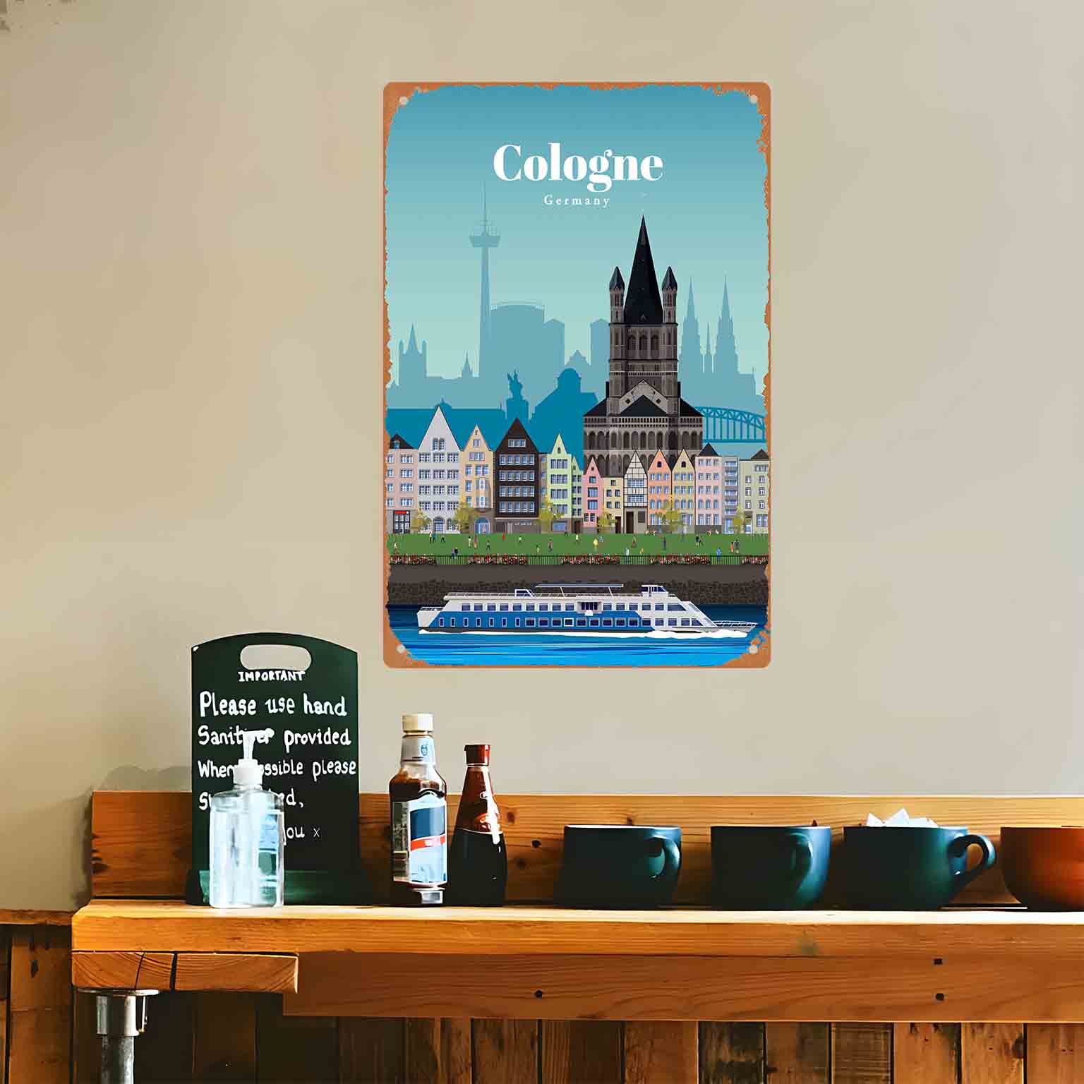 Placa de Metal Decorativa 2D P - Germany Home Decor avaliação e preço