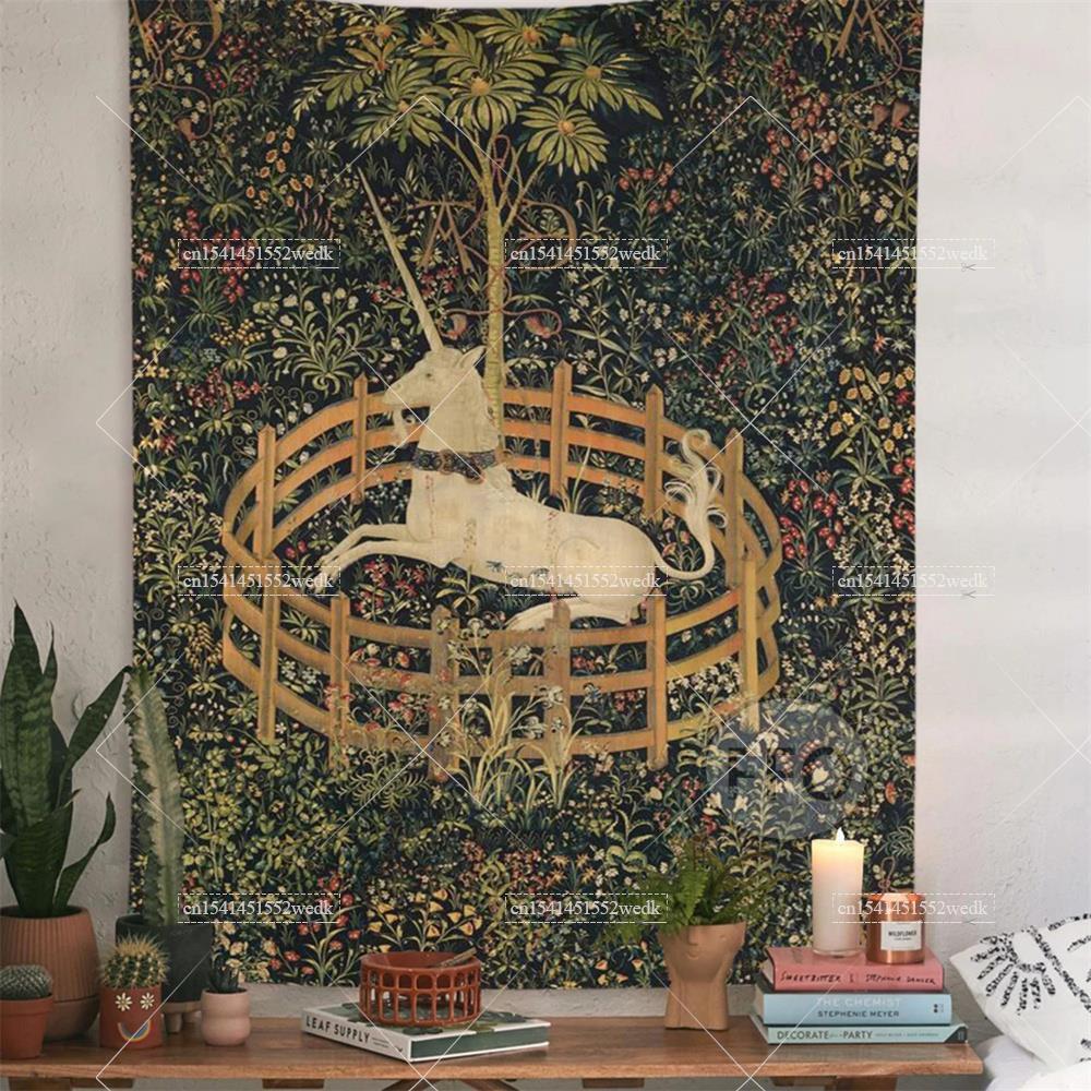 O unicórnio na tapeçaria de pa - Home Decor Yoga avaliação e preço