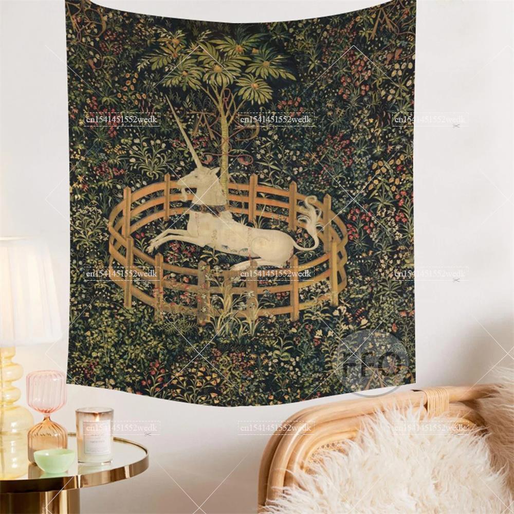 O unicórnio na tapeçaria de pa - Home Decor Yoga avaliação e preço