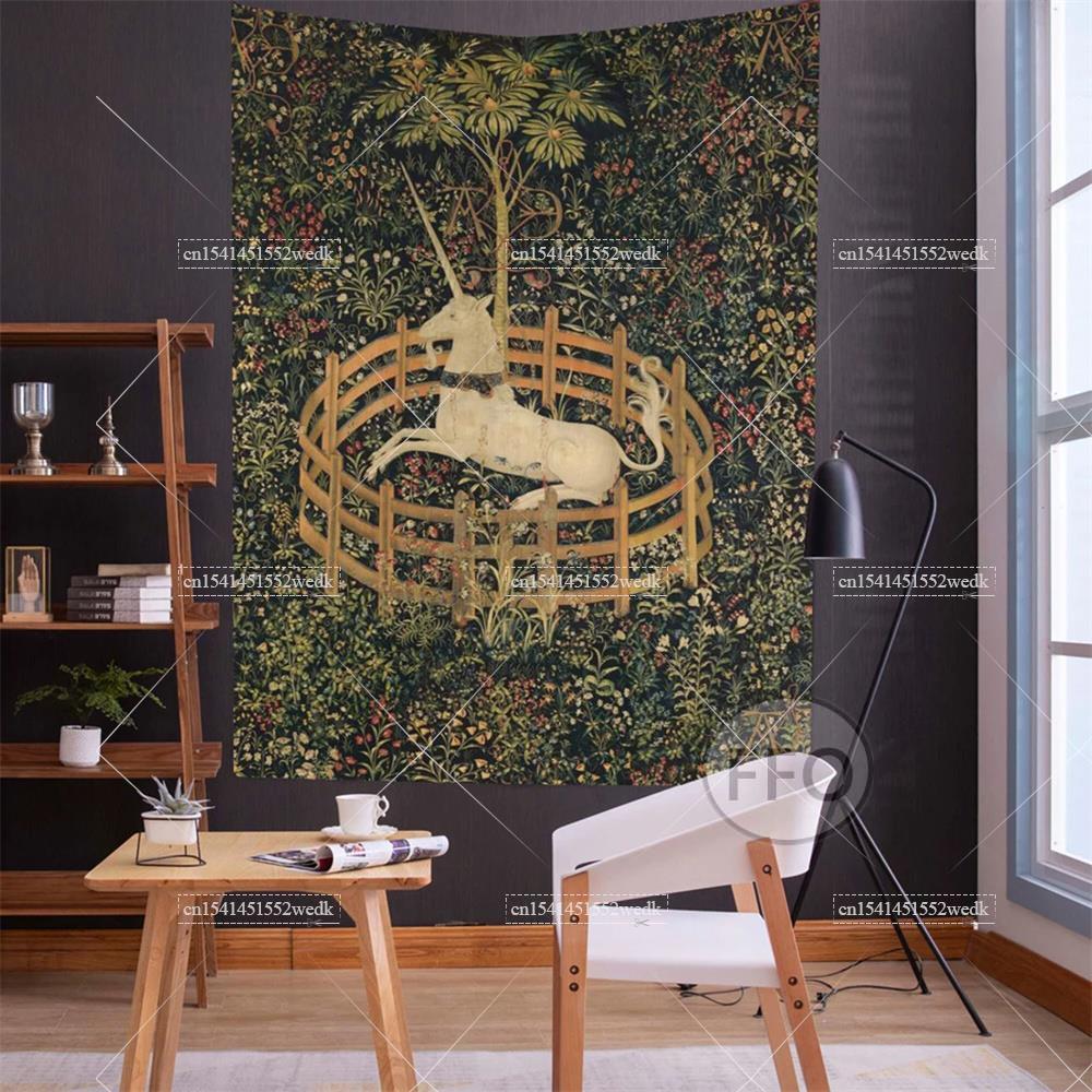 O unicórnio na tapeçaria de pa - Home Decor Yoga avaliação e preço