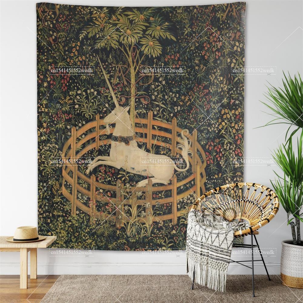 O unicórnio na tapeçaria de pa - Home Decor Yoga avaliação e preço