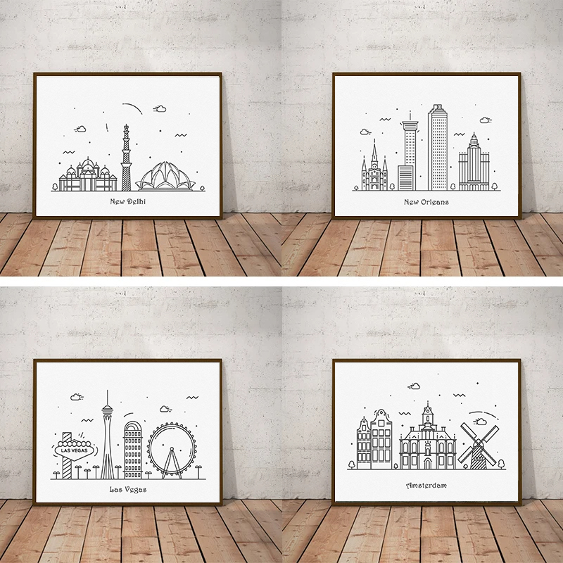 City Line Canvas Printing Wall - Home Decor New Orleans avaliação e preço