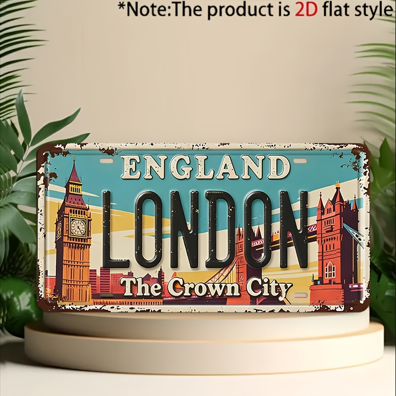 Placa de Metal Vintage de Lond - Home Decor London avaliação e preço