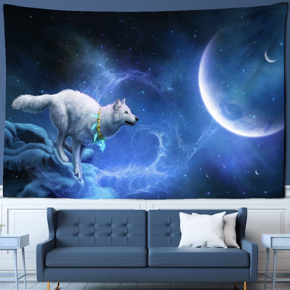 Fantasia lobo tapeçaria parede - Home Decor Yoga avaliação e preço