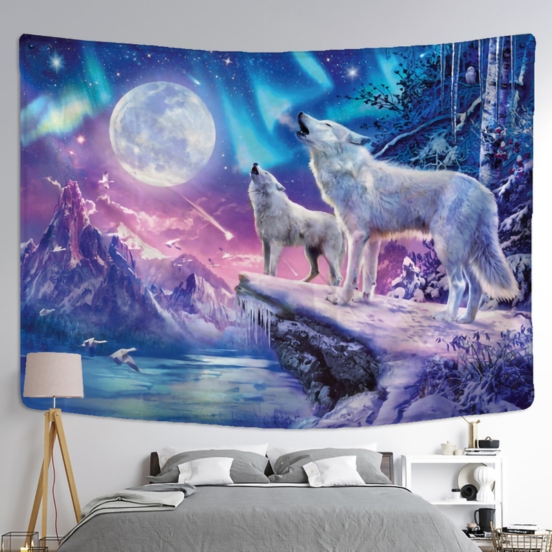 Fantasia lobo tapeçaria parede - Home Decor Yoga avaliação e preço