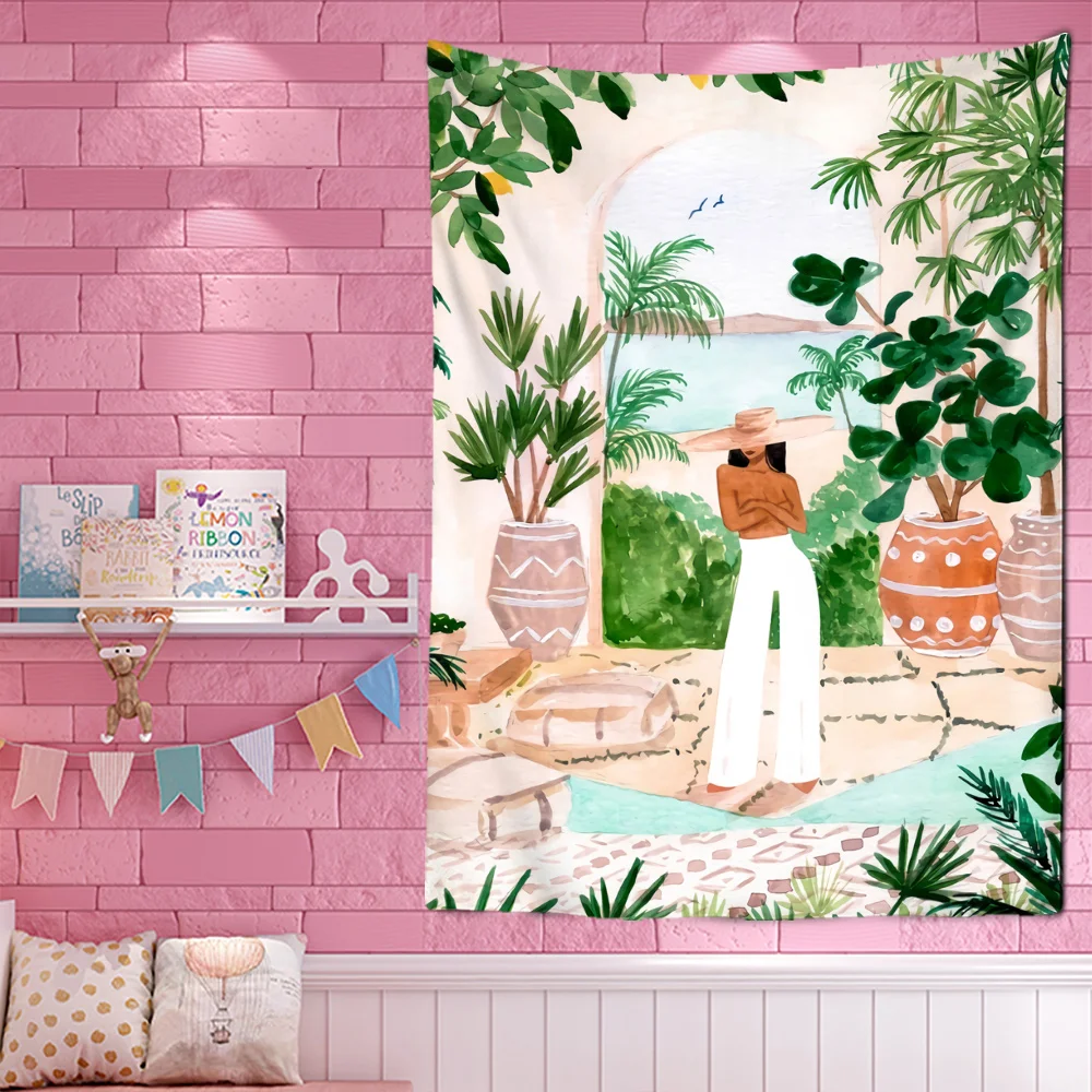 Parede da menina da planta ver - Home Decor Yoga avaliação e preço