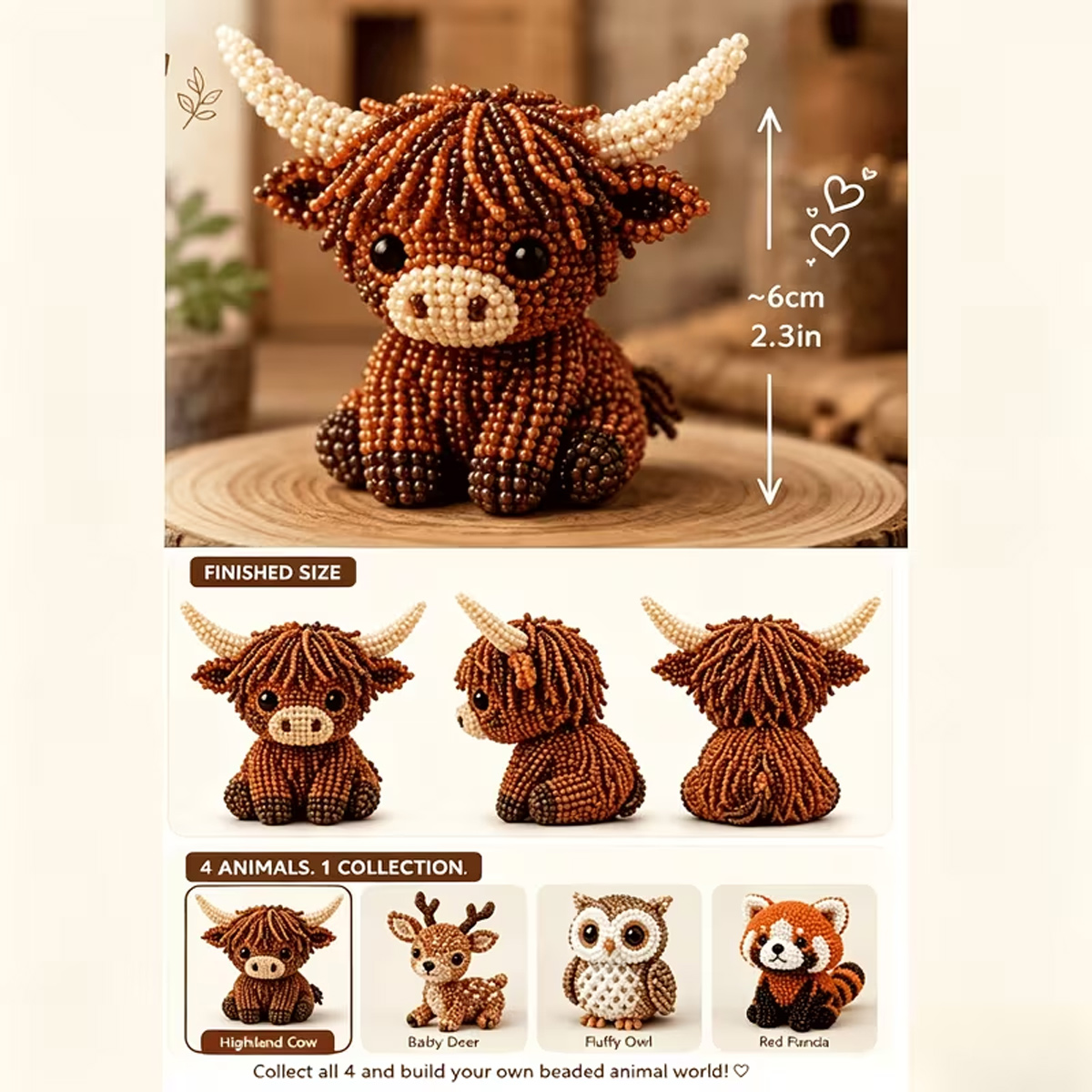 Mini Kit DIY de Animais em 3D  - Home Decor Etsy avaliação e preço