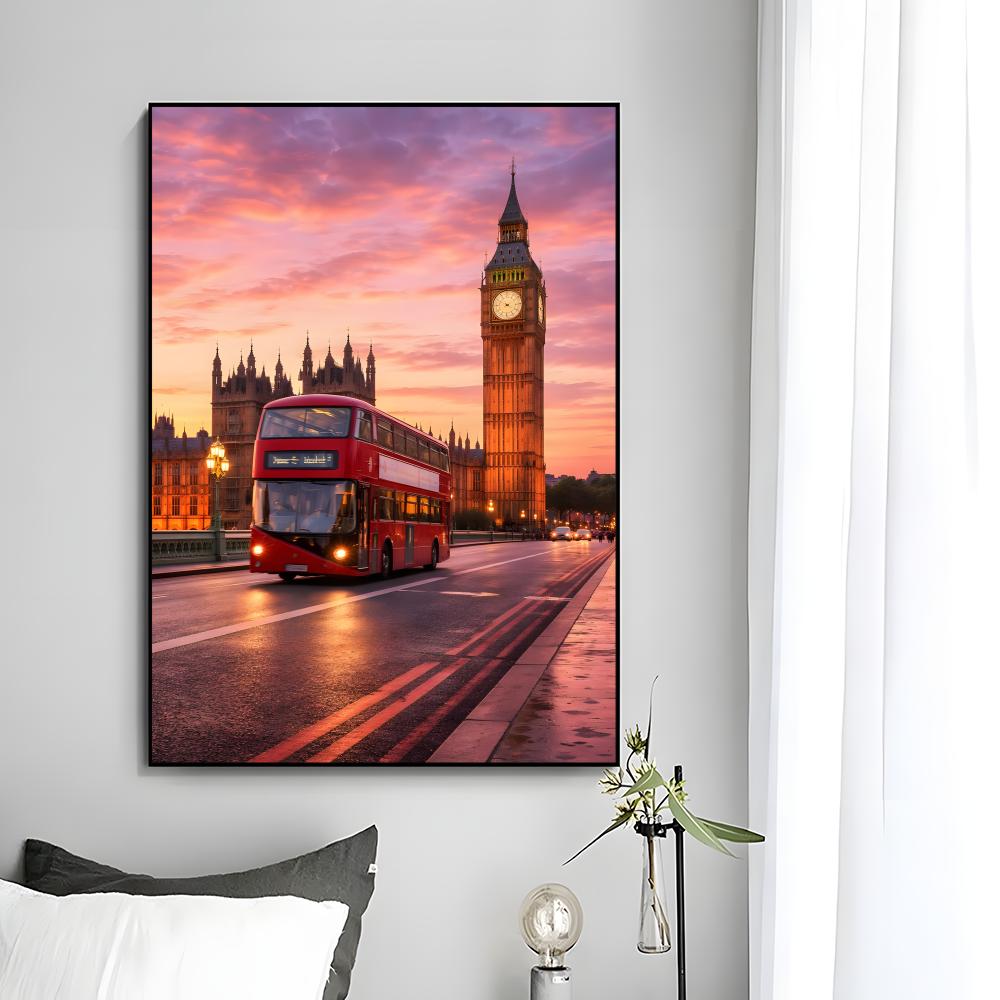 Pôster de ônibus vermelho de L - Home Decor London avaliação e preço