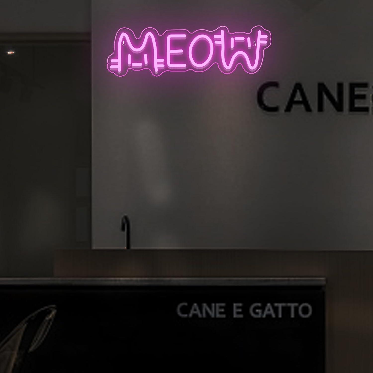 Letreiro Neon Gato Meow com LE - Home Decor Cat avaliação e preço