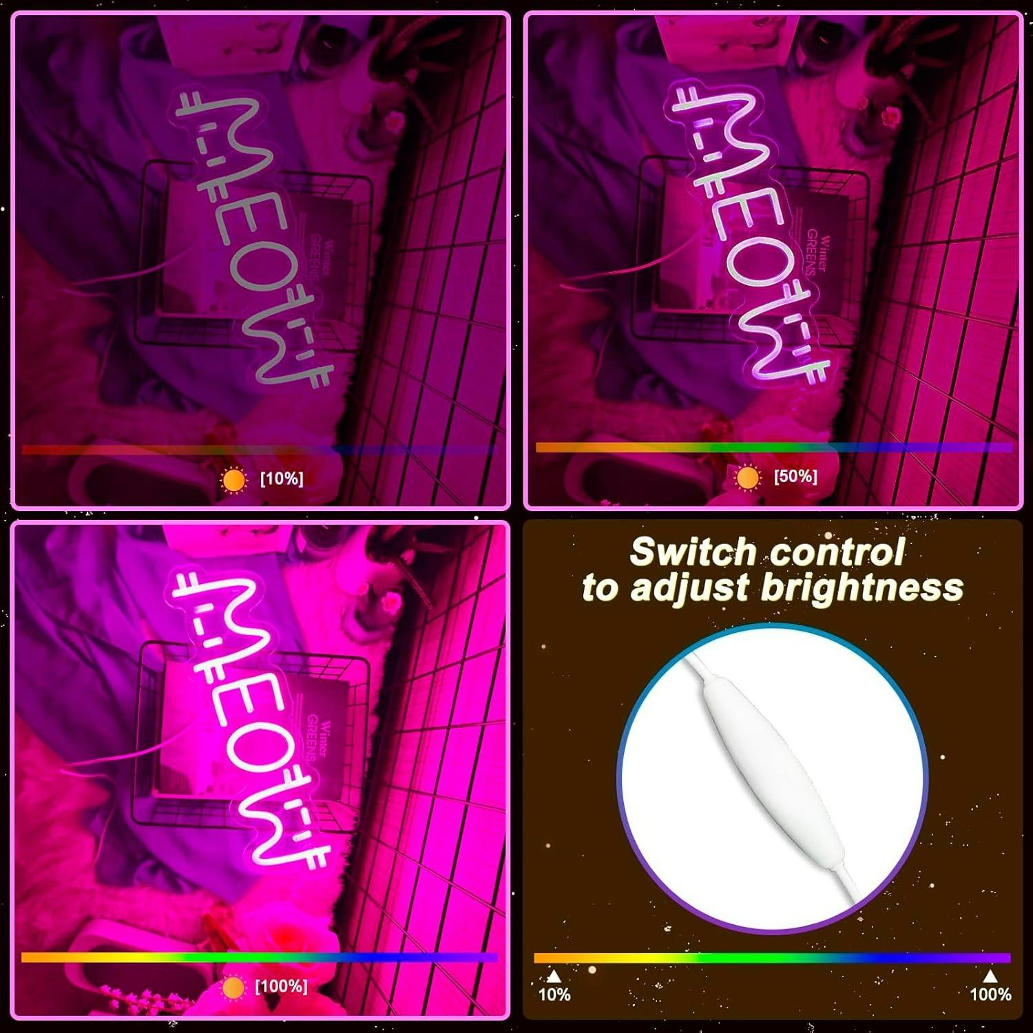 Letreiro Neon Gato Meow com LE - Home Decor Cat avaliação e preço