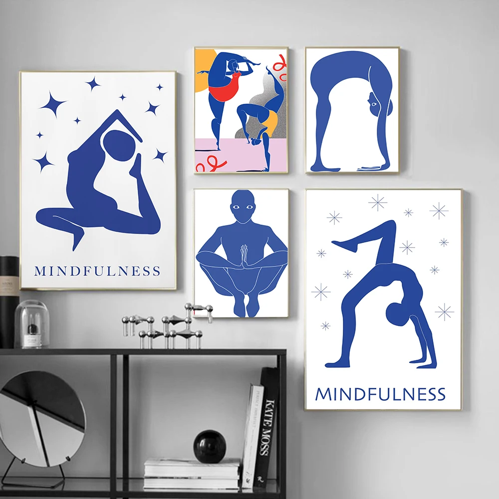 Pôster Abstrato de Poses de Yo - Home Decor Yoga avaliação e preço