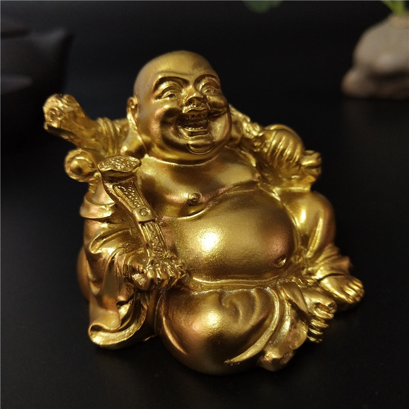 Golden sitting feng shui maitr - Home Decor On Sale avaliação e preço