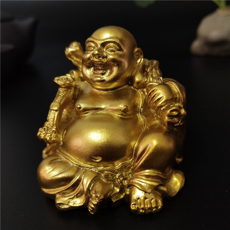 Golden sitting feng shui maitr - Home Decor On Sale avaliação e preço