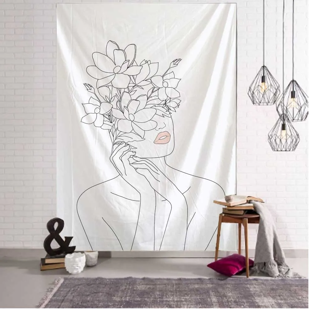 Linha simples menina tapeçaria - Home Decor Yoga avaliação e preço